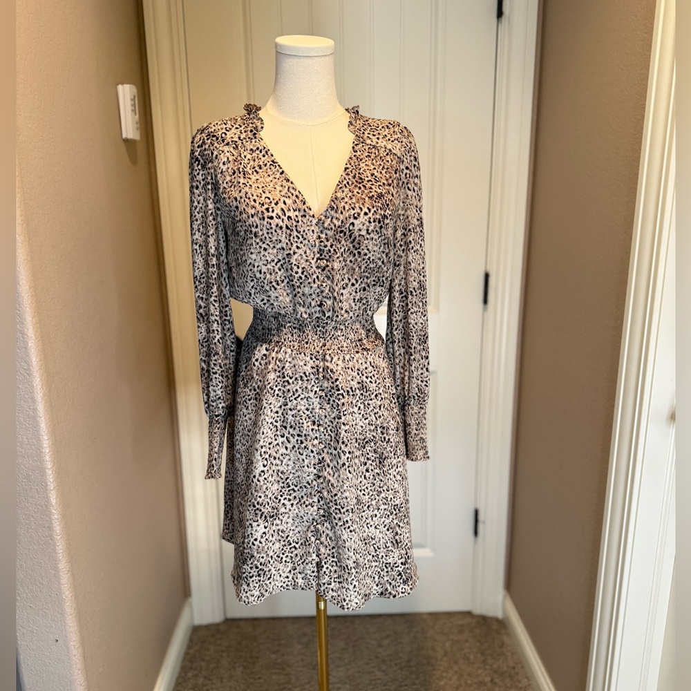 BB Dakota Animal Print Long Sleeve Dress